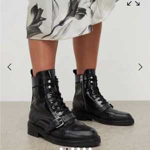 All saints Donita black combat boots